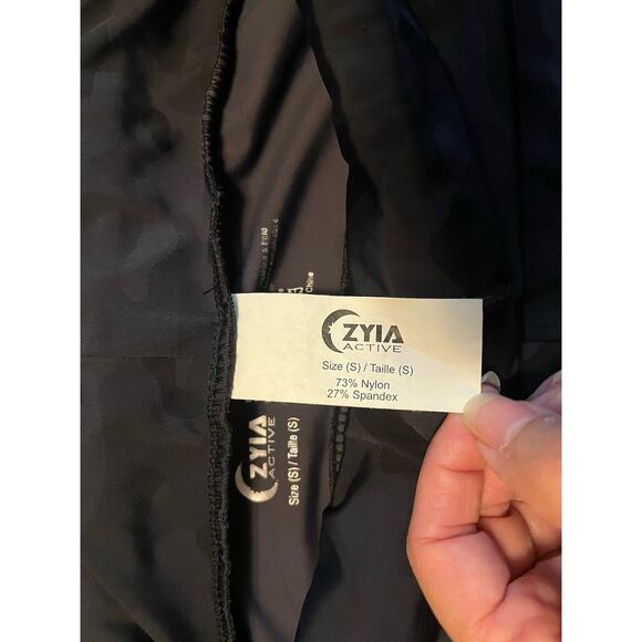 ZYIA Active Pants Womens Small Slate Gray Camouflage Joggers w Pockets Stretch - Picture 9 of 12